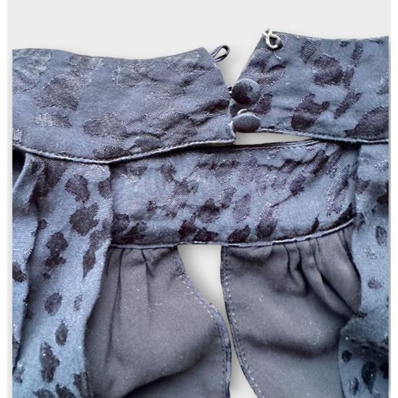 By Anthropologie Halter Neck Mini Dress Black Leopard Print 1X - Picture 10 of 12